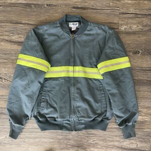 UniWear Unifirst Mechanics Work Jacket Quilted Liner Safety Stripe Faded Men M